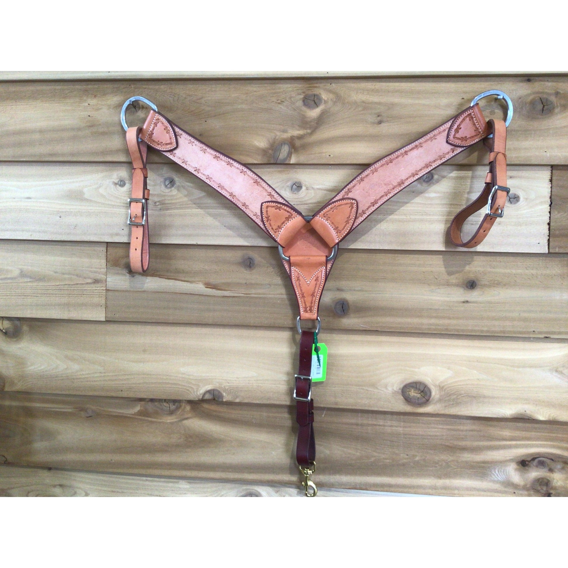 Irvine Breast Collar 2 3/4" Basket Stamp/Barbwire Border - Irvine Tack & Western Wear