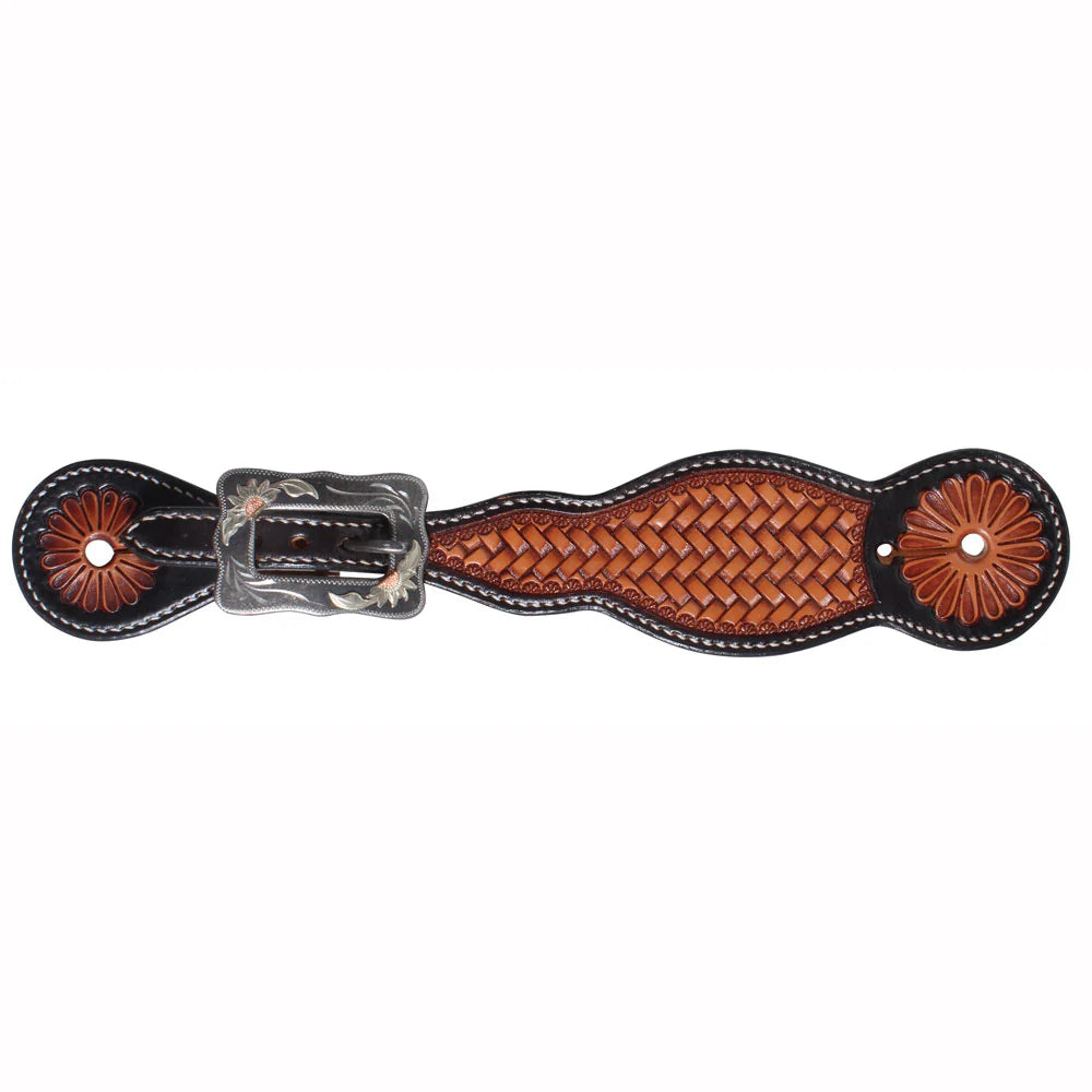 Professional's Choice Spur Straps Basket Weave Sunflower Black