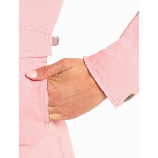 Powder River Women's Long Sleeve Cotton Canvas Jacket- Powder Pink