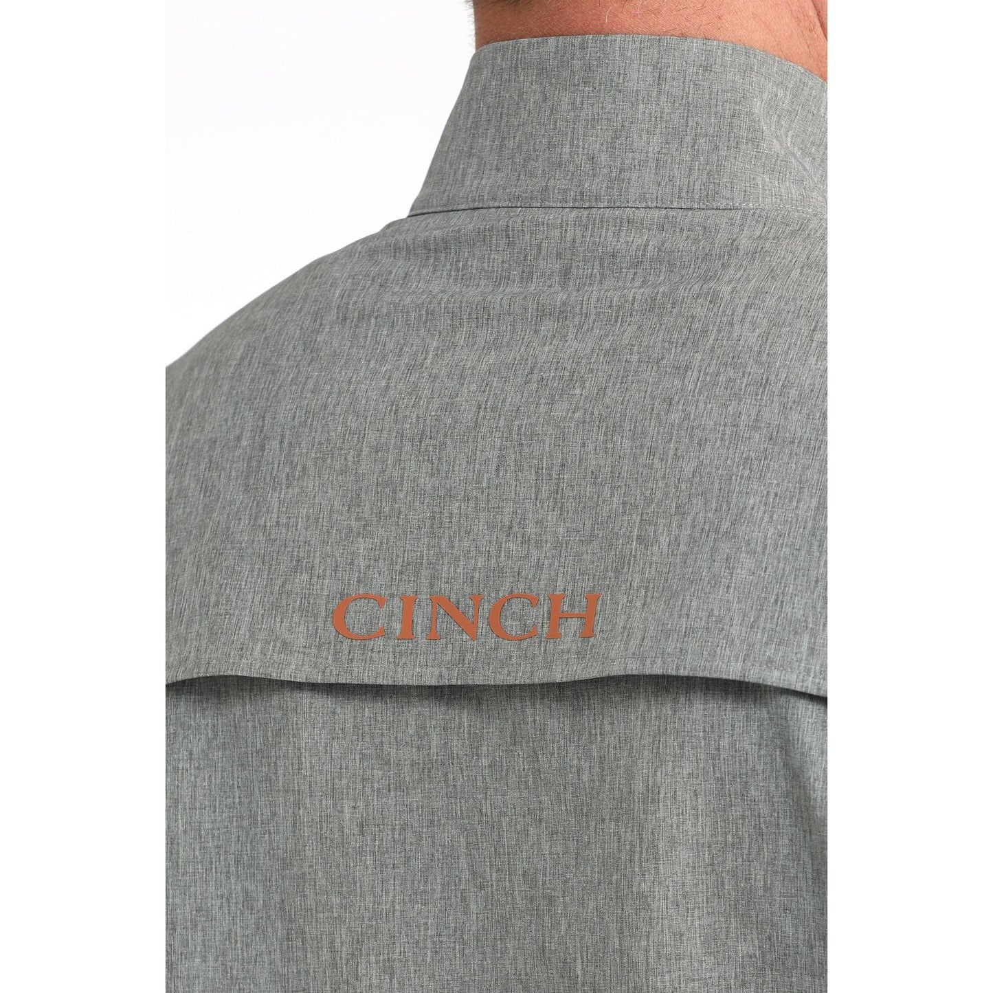 Cinch Men's 1/4 Zip Long Sleeve Windbreaker- Grey