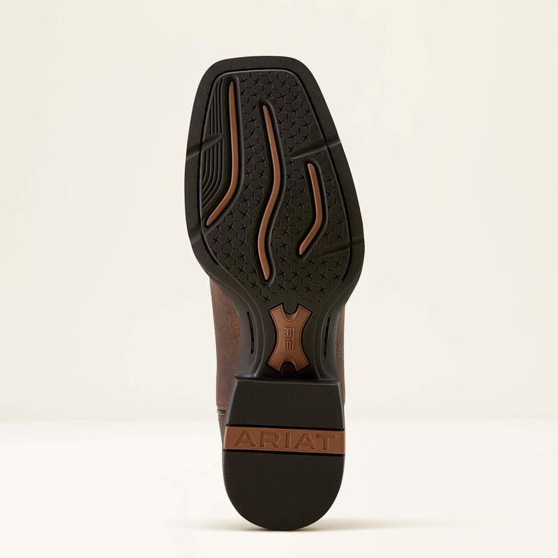 Ariat Men's Sport Rustler Wide Square Toe Cowboy Boot- Toffee Hippo Print Rich Oak