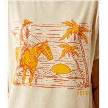 Ariat Women's Short Sleeve Western Surfer Tee Shirt- Oatmeal Heather