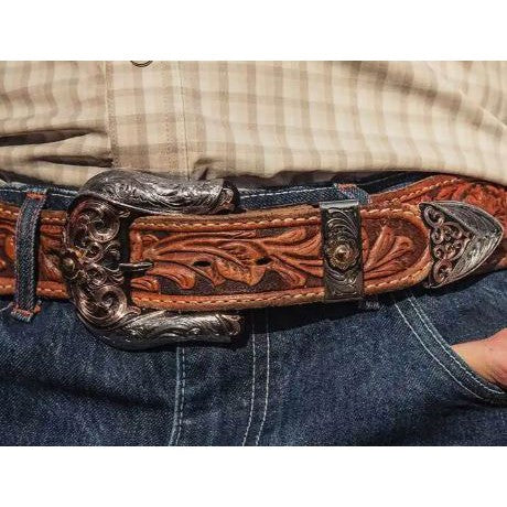 Montana Silversmiths Cowboy Classic 3 Piece Belt Buckle Set
