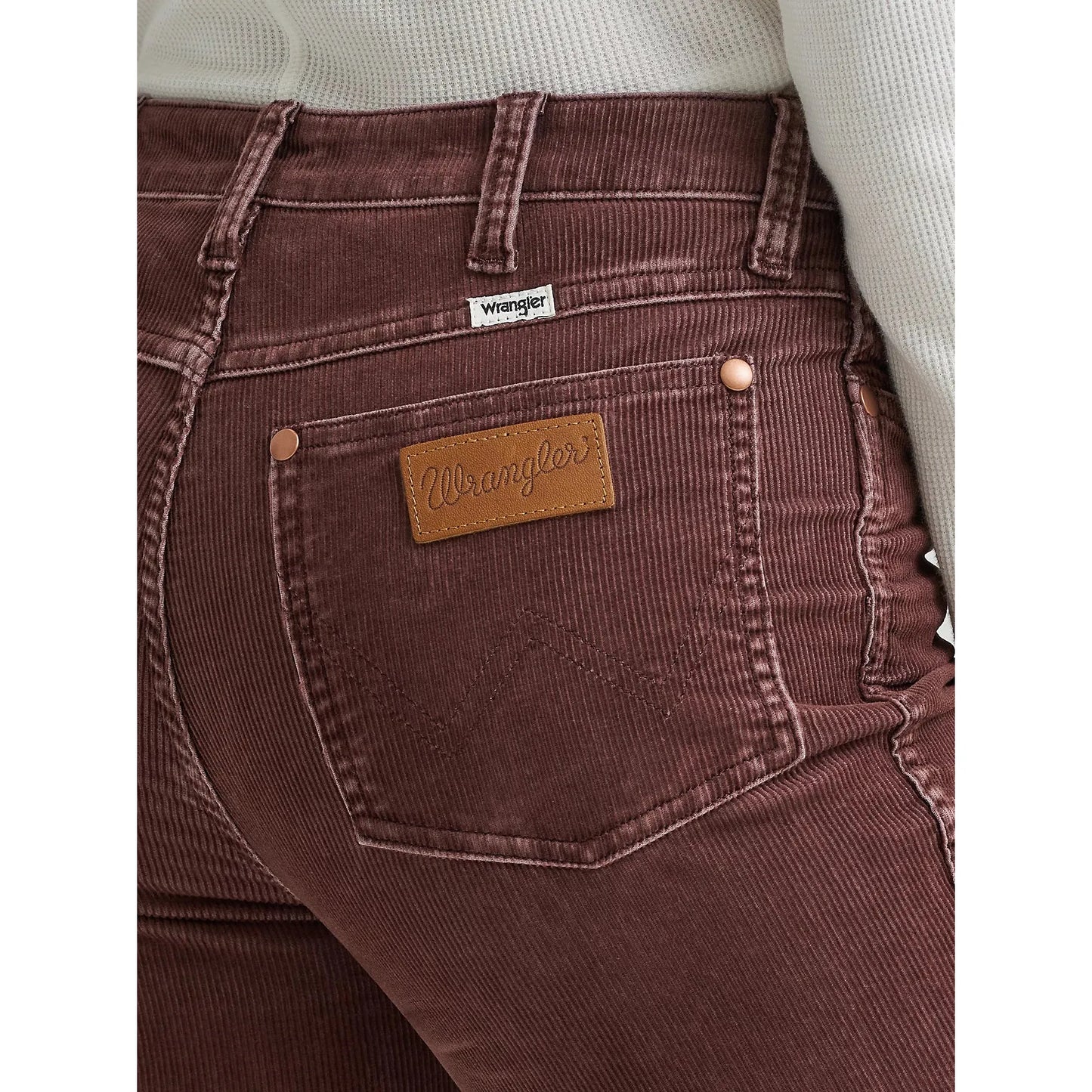 Wrangler Women's High Rise Slim Fit Corduroy Boot Cut Jean - Mahogany