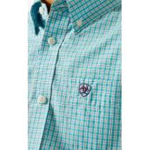 Ariat Boy's Pro Series Wilmer Classic Fit  Long Sleeve Shirt- Light Blue