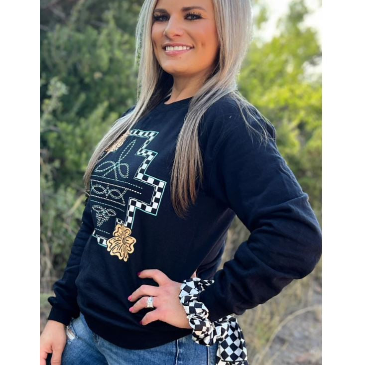 Little Country Women's Long Sleeve Little Hood Pullover- Black