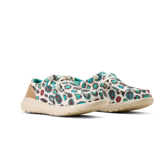 Ariat Womens Hilo Shoes - Turquoise Jewelry Box /Camel Suede