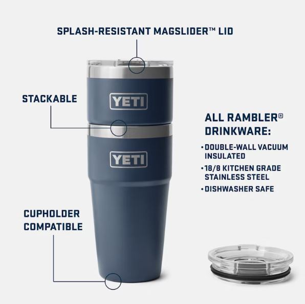 Yeti Rambler 591ml Stackable Cup w/Magslider Lid - Big Sky Blue