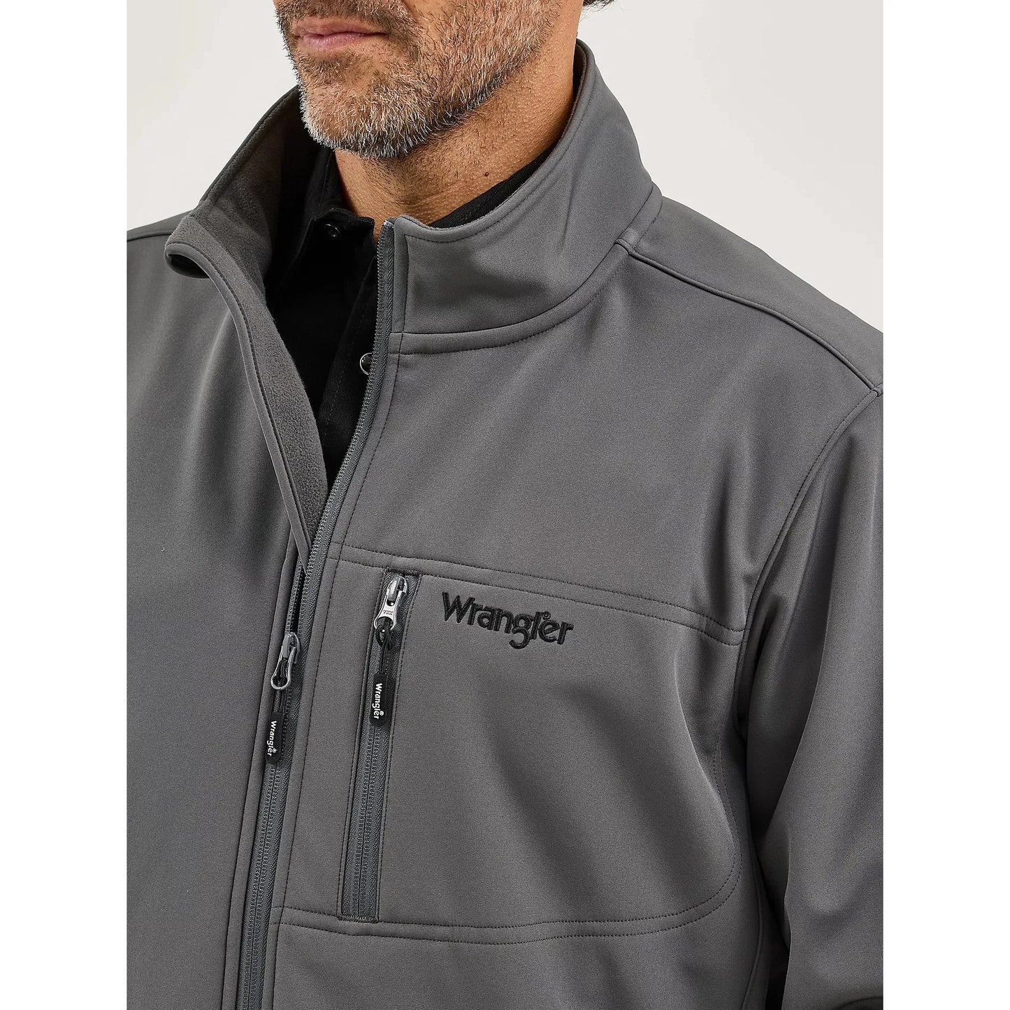 Wrangler Men's Long Sleeve Trail Jacket- Dark Shadow Grey
