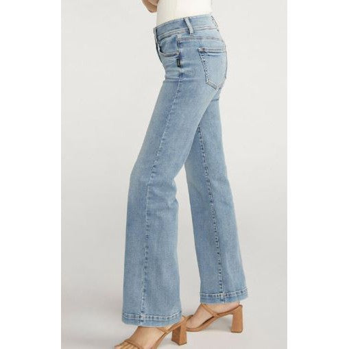 Silver Women's Suki Mid Rise Trouser Jeans - Medium Light Indigo