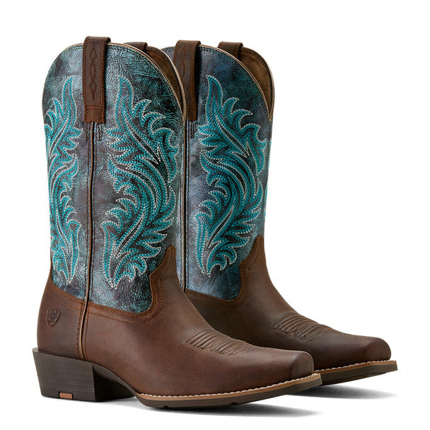 Ariat Round Up Narrow Cutter Toe Western Boots- Sassy Brown