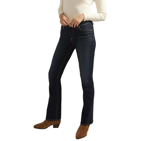 Silver Women's Elyse Mid Rise Slim Bootcut Jeans - Indigo