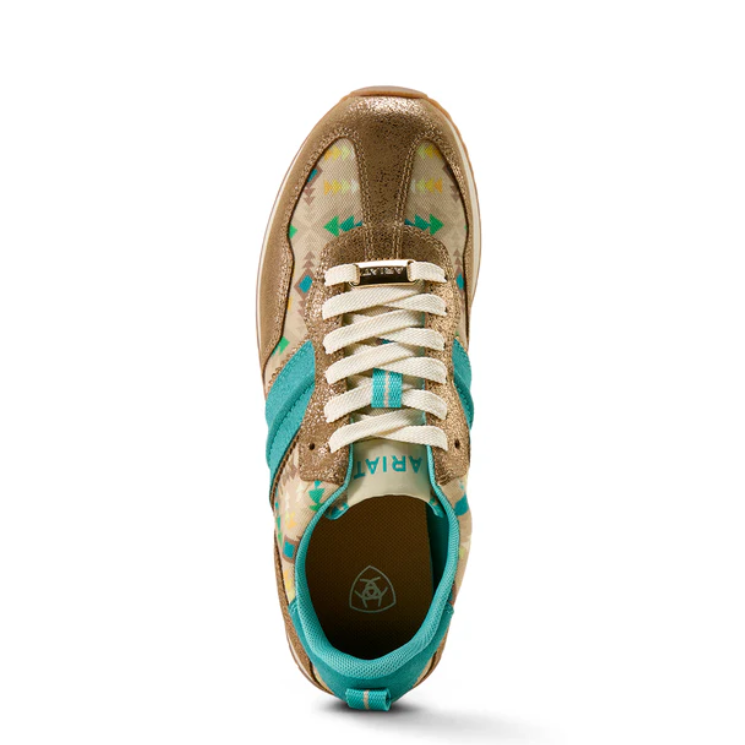 Ariat Womens Ranch Runner Shoe- Turquoise Blanket Print