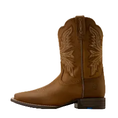Ariat Youth Westwood Wide Square Toe Western Boot- Distressed Brown - Irvine Tack &amp; Western Wear