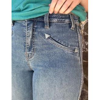 Rock & Roll Women's Smiley Pocket High RiseTrouser Jeans-Medium Vintage