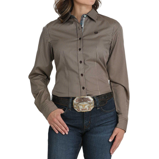 Cinch Women's Long Sleeve Print Western Shirt - Brown