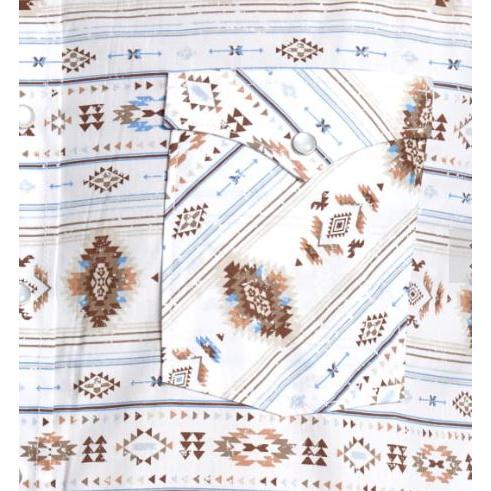 Panhandle Men's Long Sleeve Roughstock Sky & Earth Aztec Shirt- Taupe