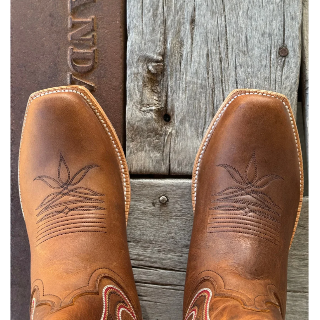 Hyer Men's McCune Cowhide Cowboy Boot- Brown