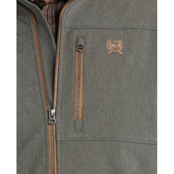 Cinch Men's Long Sleeve Bonded Jacket-Charcoal/ Brown