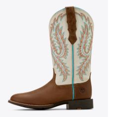 Ariat Women's Round Up Wide Toe Stretch fit Western Boot-  Sandstorm