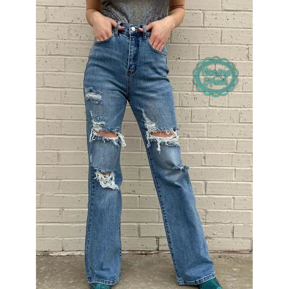 Sterling Kreek Women's Denim Long Jeans - Medium Wash
