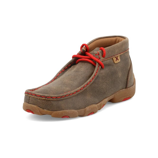 Twisted X Youth Chukka Driving Moc - Bomber/Red