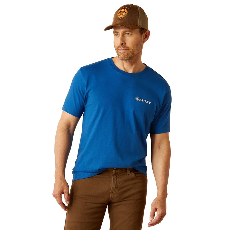 Ariat Men's Mo Ab Eagle Tee Shirt-Royal Blue