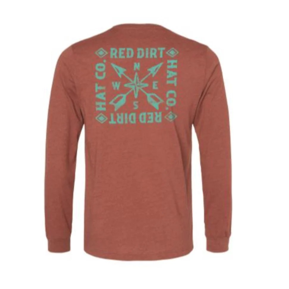 Red Dirt Hat Co. Unisex High Noon Long Sleeve Shirt - Rust Red