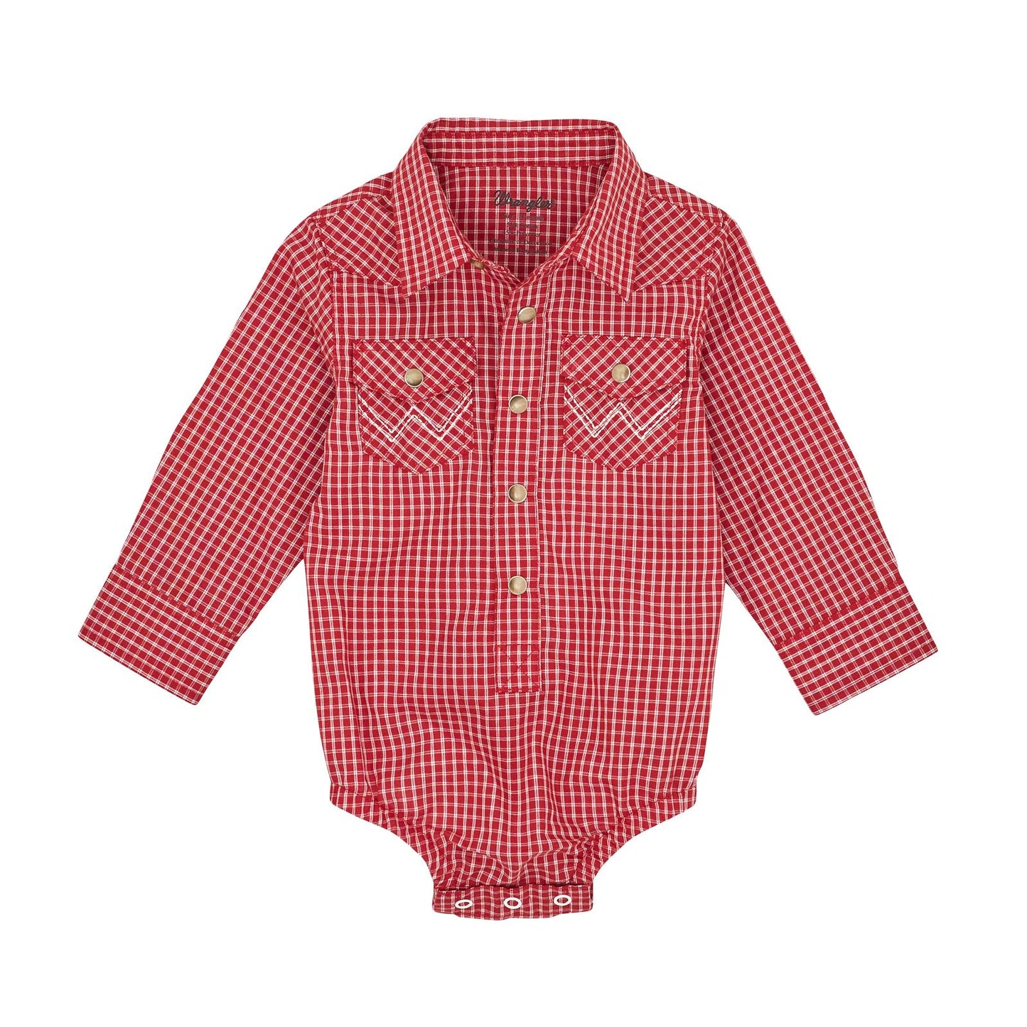 Wrangler Baby Boy Long Sleeve Bodysuit - Red