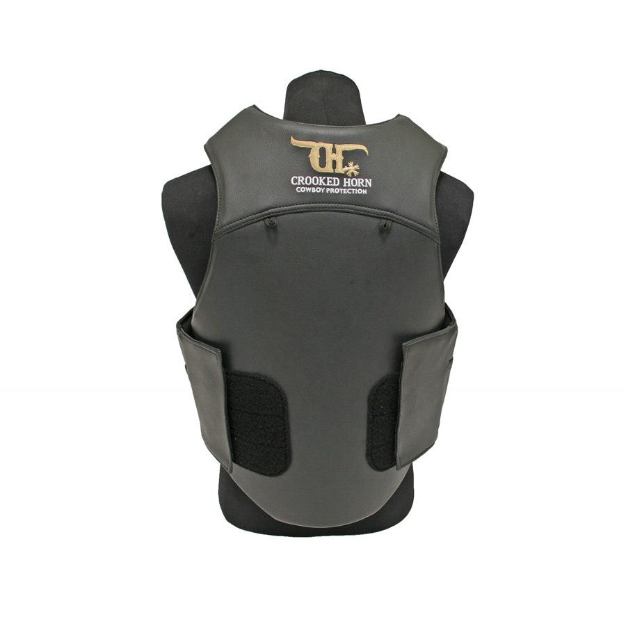Crooked Horn Youth Bull Rider Pleather Protective Vest - Black