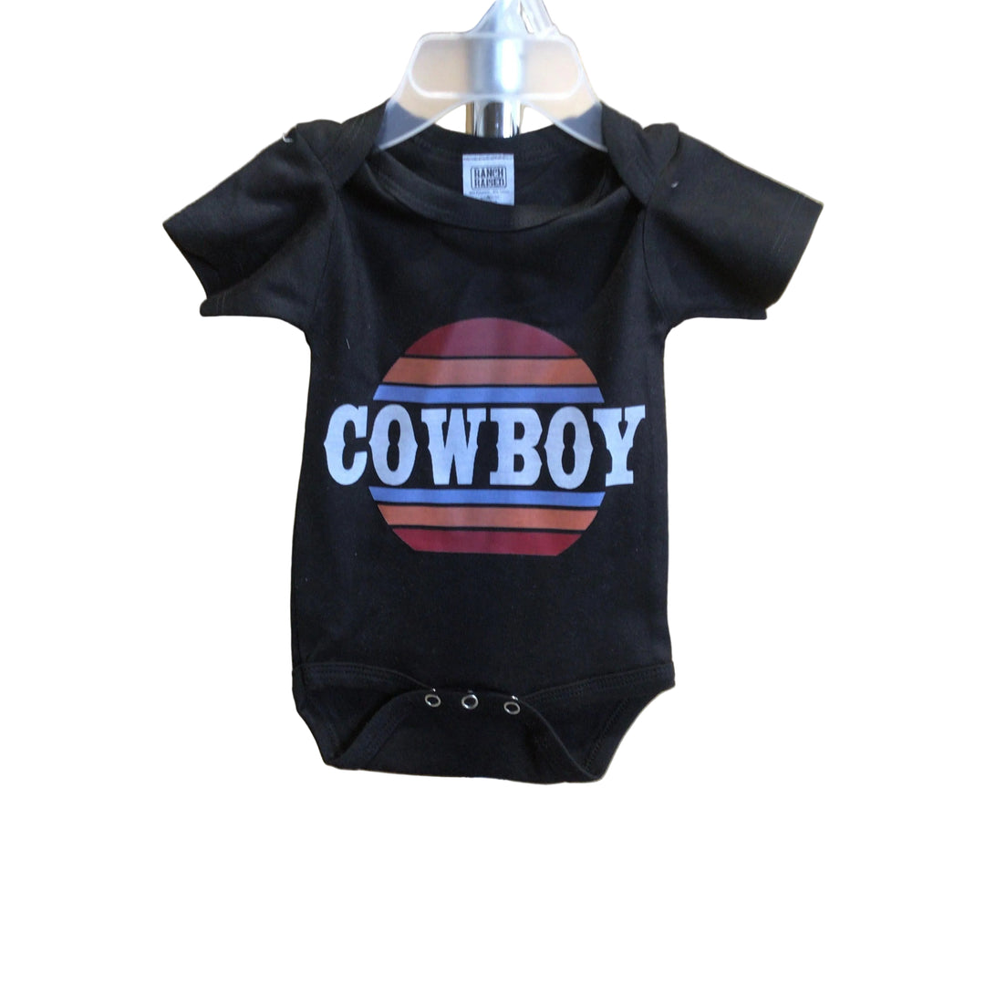 Ranch Raised Cowboy Sunrise Onesie