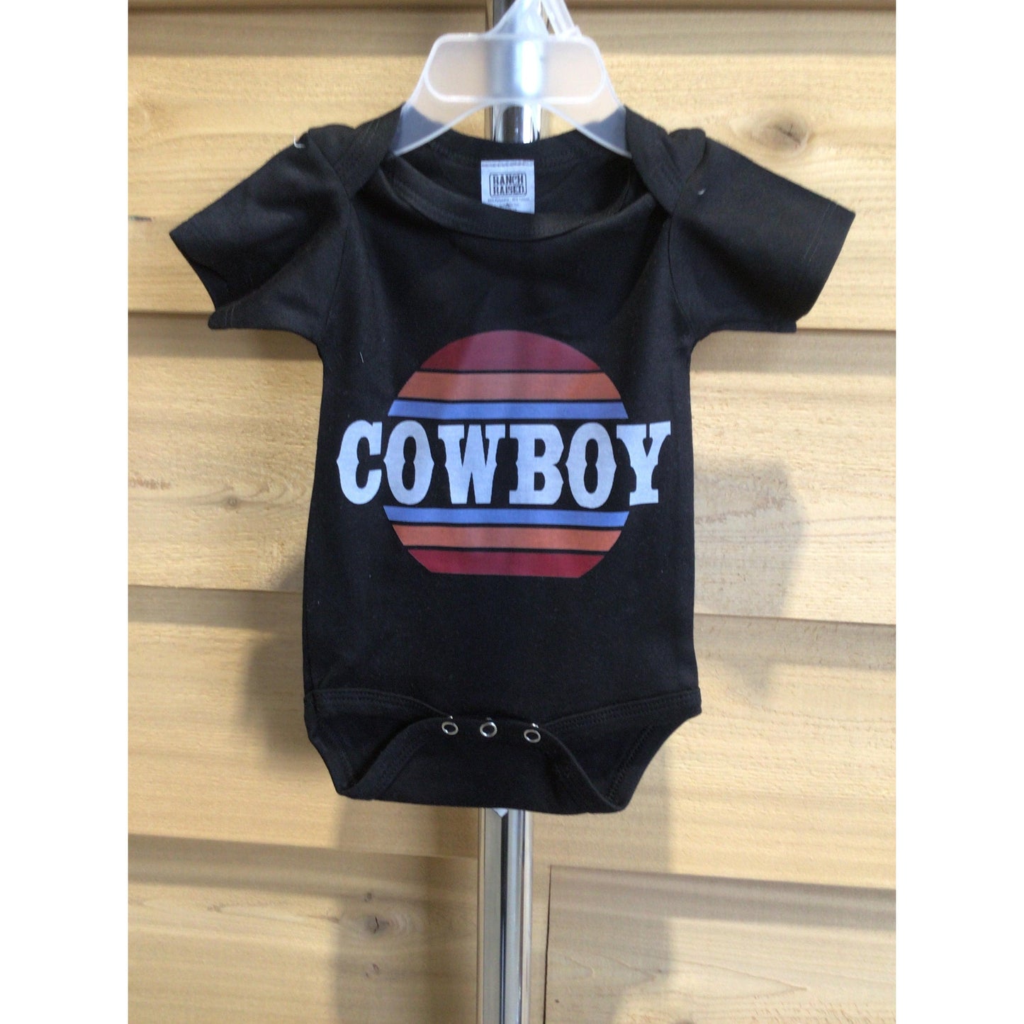 Ranch Raised Cowboy Sunrise Onesie
