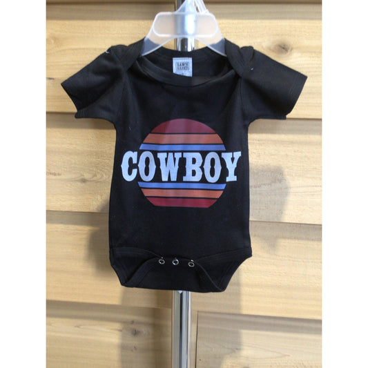 Ranch Raised Cowboy Sunrise Onesie