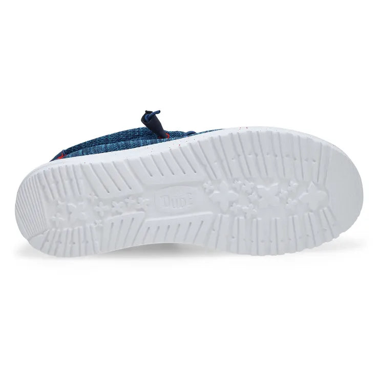 Hey Dude Men's Wally Stretch Sox Shoes - Ensign Blue/Multi