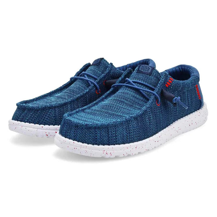 Hey Dude Men's Wally Stretch Sox Shoes - Ensign Blue/Multi
