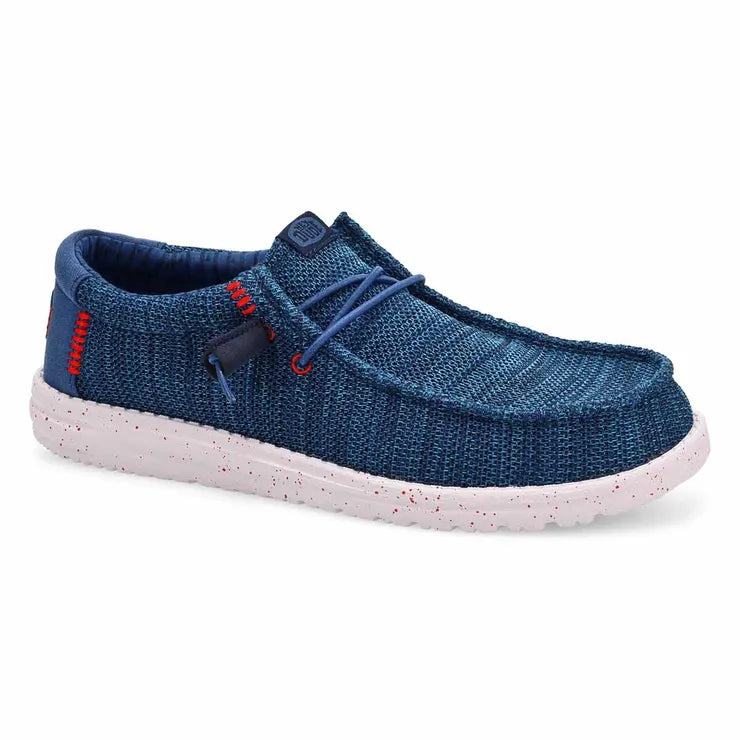 Hey Dude Men's Wally Stretch Sox Shoes - Ensign Blue/Multi