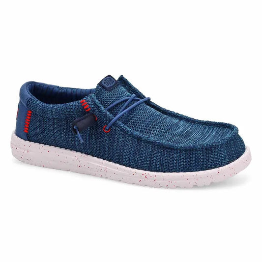 Hey Dude Men's Wally Stretch Sox Shoes - Ensign Blue/Multi