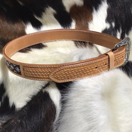 Men's Red Beaded Belt