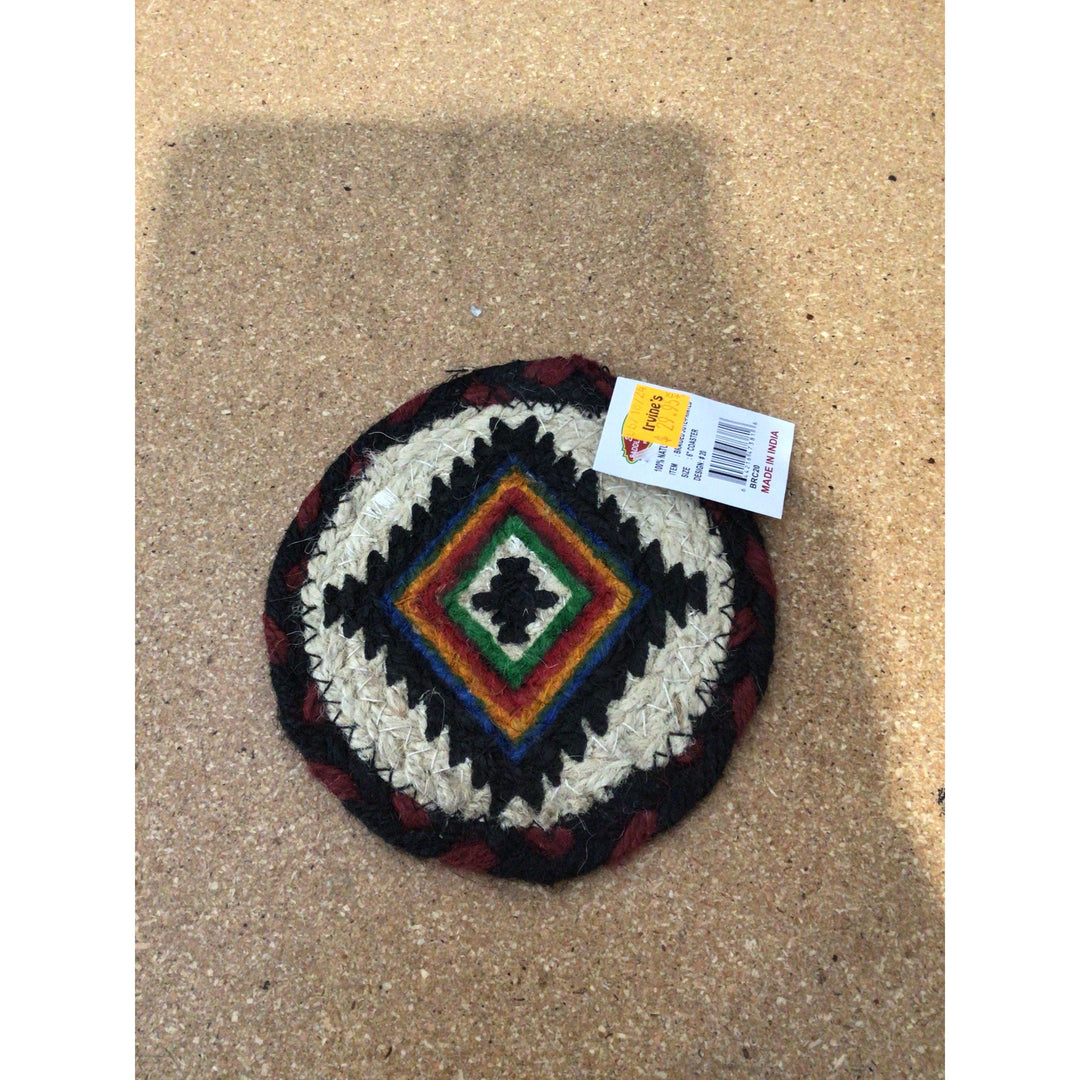 El Paso Saddle Blanket Braided Jute Coaster-