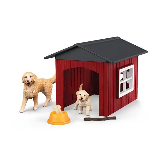 Schleich Dog Kennel W/Golden Retriever