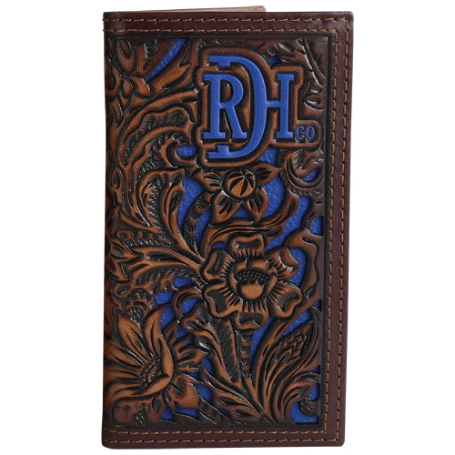 Red Dirt Hat Co Rodeo Wallet with Tooled Cobalt Inlay
