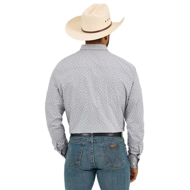 Wrangler Men's Cody Johnson Long Sleeve Shirt- Grey