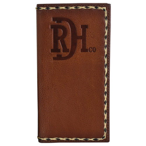 Red Dirt Hat Co Rodeo Wallet Embossed Log with Braided Edge