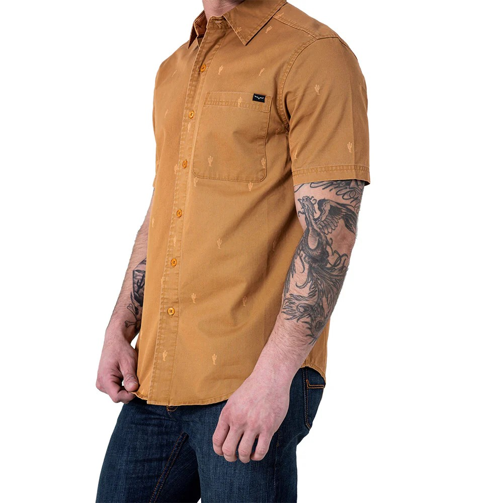 Kimes Men's Cisco Dress Short Sleeve Shirt - Brown