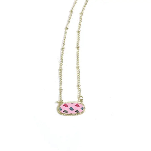 Front Porch Pink Cowboy Hat Necklace