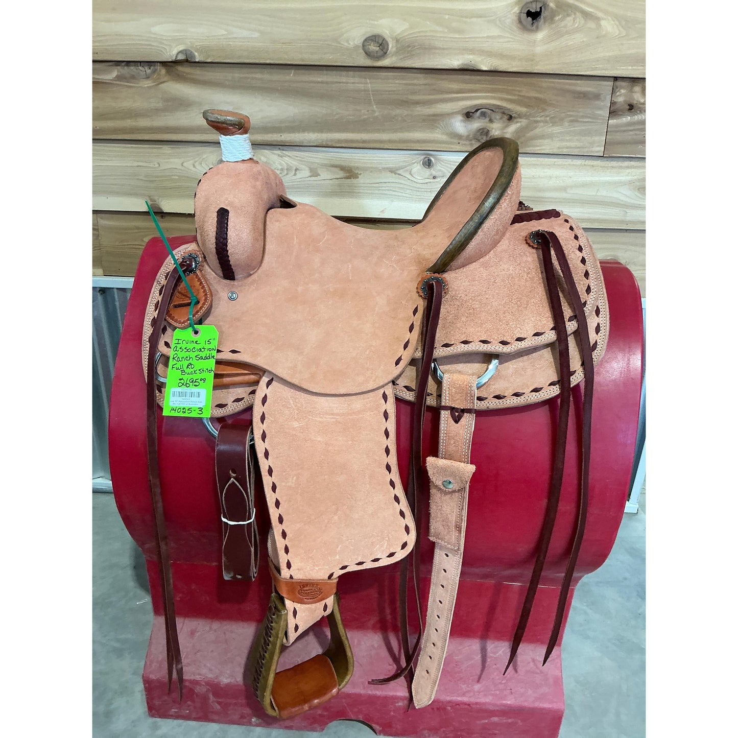 Irvine 15" Association Ranch Saddle--Full R/O w/ Buckstich