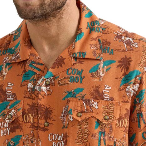 Wrangler Men's Coconut Cowboy Short Sleeve Shirt - Assorted Colours