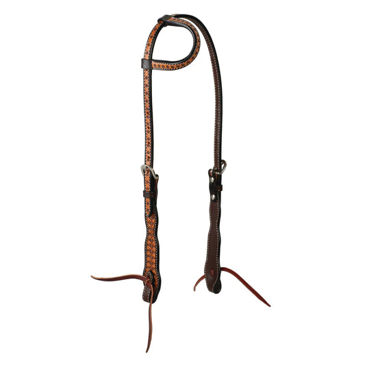Weaver Leather Floret Tooled Headstall- Sliding Ear