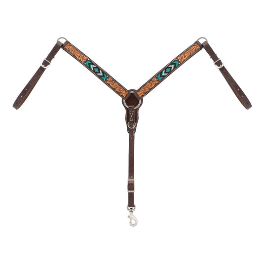 Weaver Turquoise Cross Turquoise Beaded 1-1/4" Breastcollar-PONY