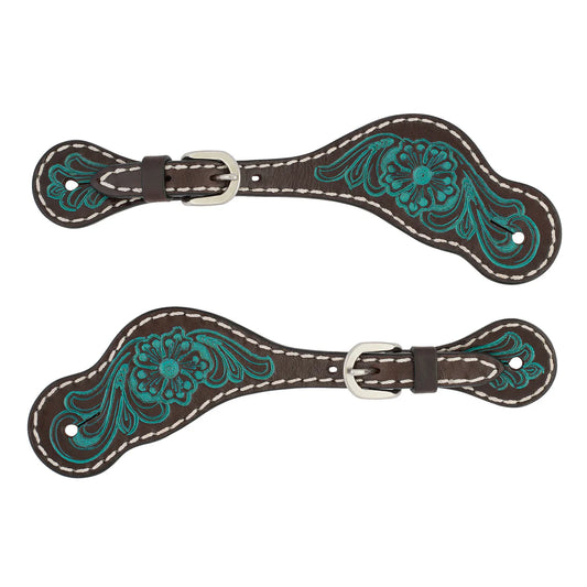 Weaver Turuoise Cross Tooled/ Turquoise Ladies Spur Strap